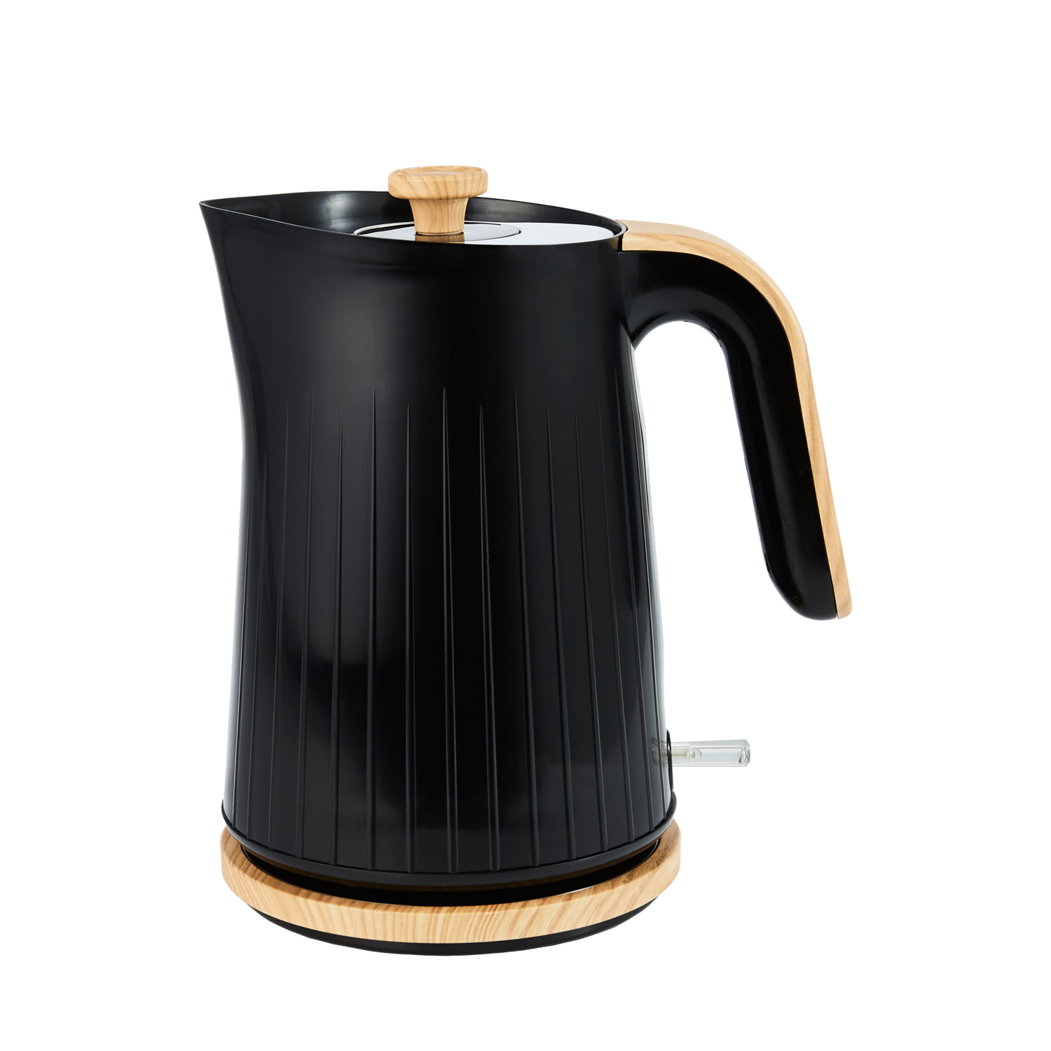 George Black Wood Textured Scandi Fast Boil Kettle 1.7L