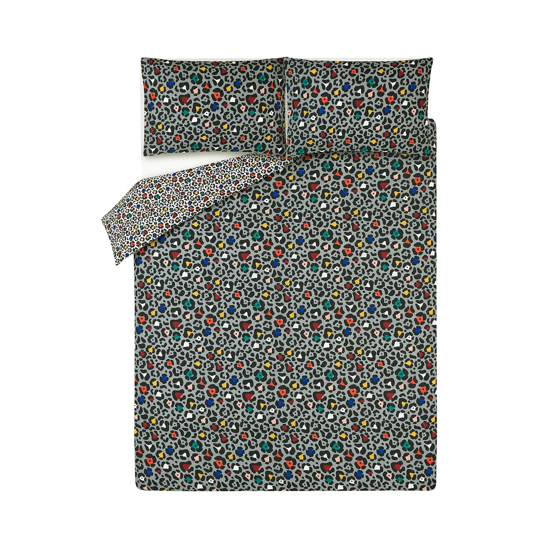 Multicoloured Leopard Print Easy Care Duvet Set Home George