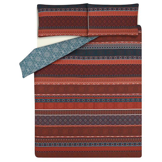 Aztec Striped Easy Care Duvet Set Home George