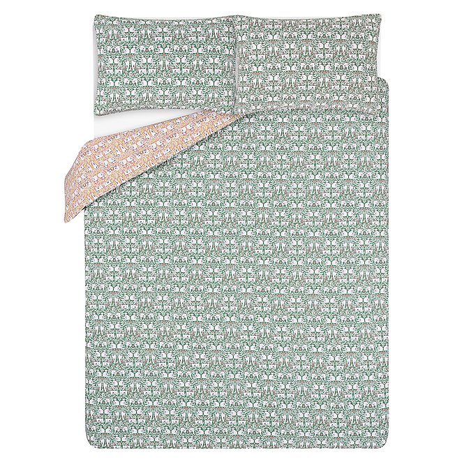 Green Sassy Cats Easy Care Reversible Duvet Set Home George