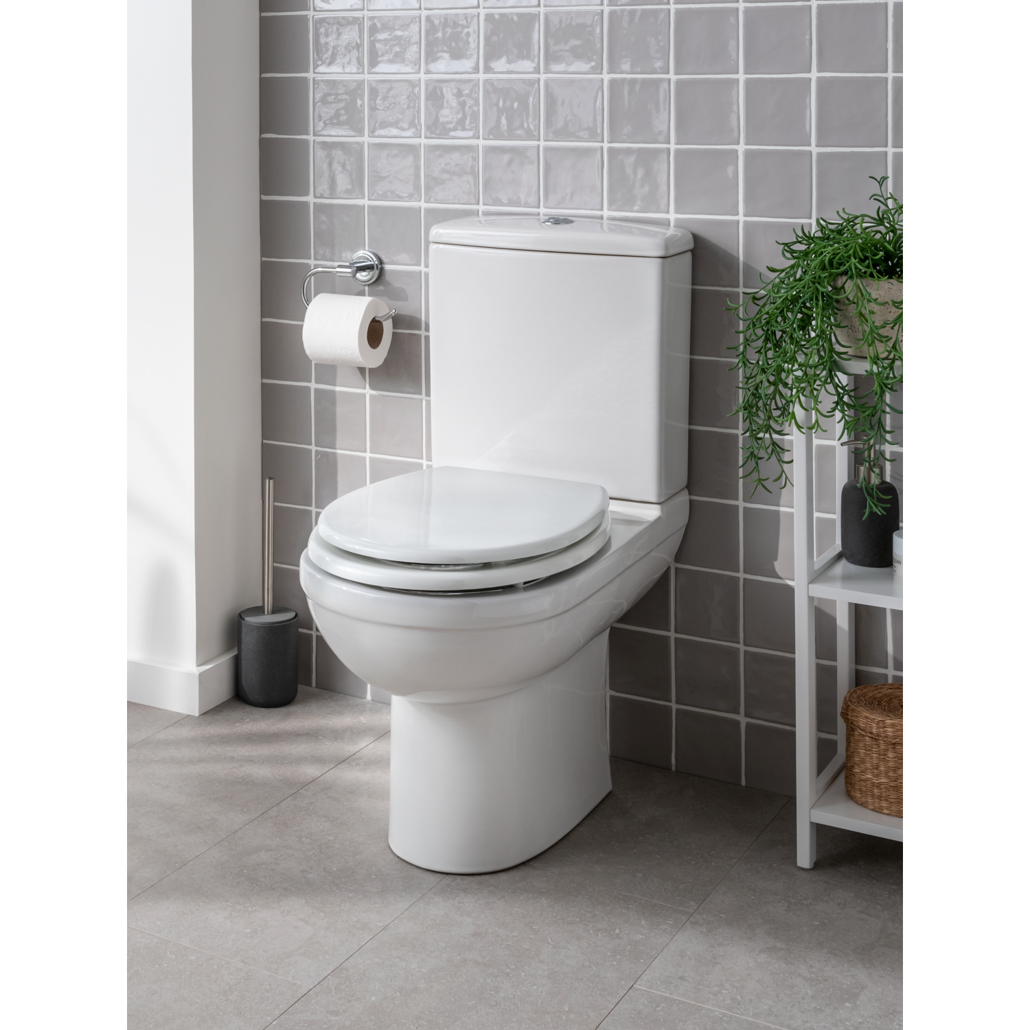 George White Wood Toilet Seat