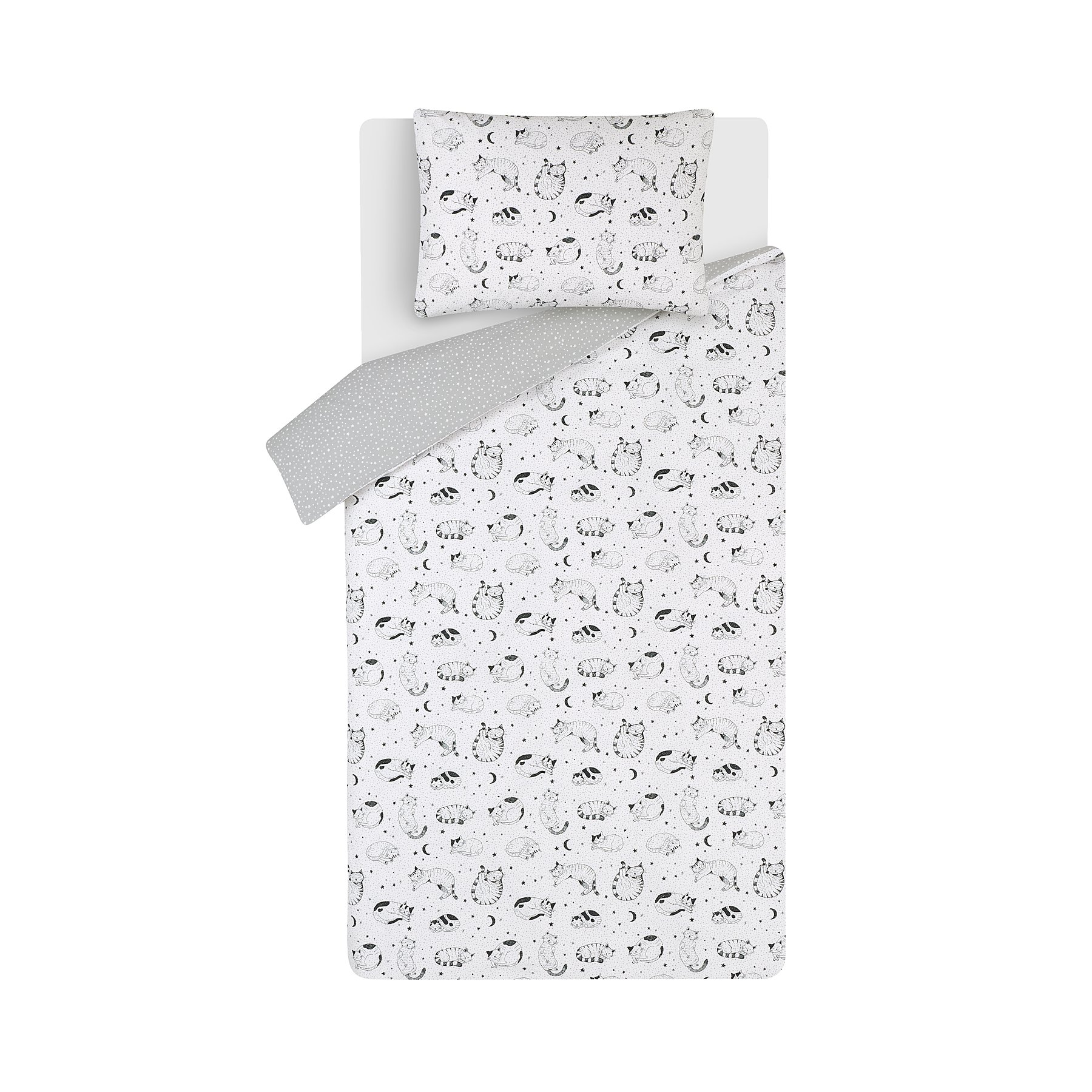 White Sleepy Cats Easy Care Duvet Set Home George
