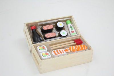 wooden sushi toy set