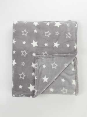 grey and white star blanket