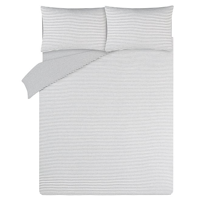 Grey Striped Jersey Bedding Set With Fitted Sheet Home George