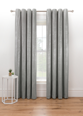 silver curtains
