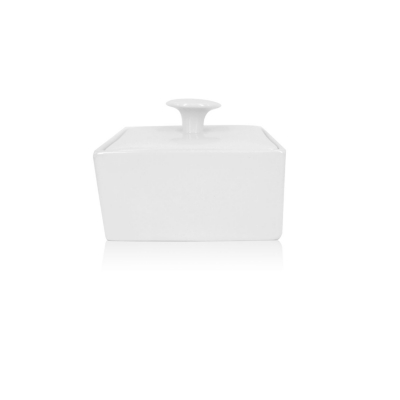 white porcelain butter dish