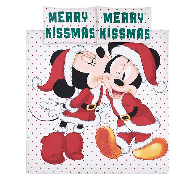 Disney Minnie And Mickey Mouse Christmas Duvet Set Home George