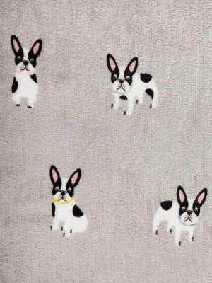 Grey French Bulldog Super Soft Throw Home George At Asda