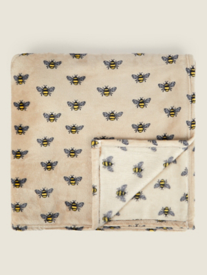 Natural Bumblebee Super Soft Throw | Home | George At ASDA