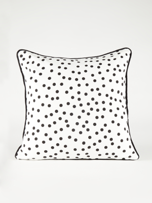 black and white dot pillow