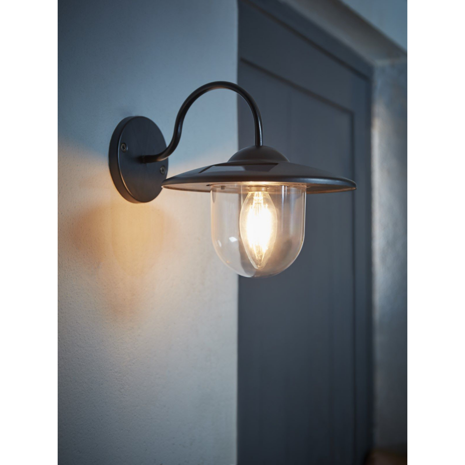 George Black Filament Solar Powered Wall Light