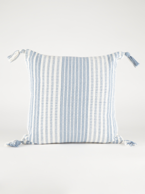 blue tassel cushion