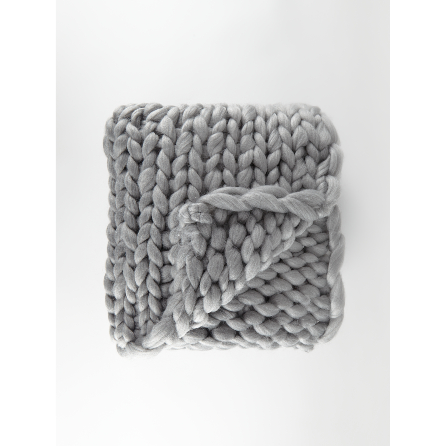 George Grey Chunky Hand Knitted Throw - 150Cm X 120Cm