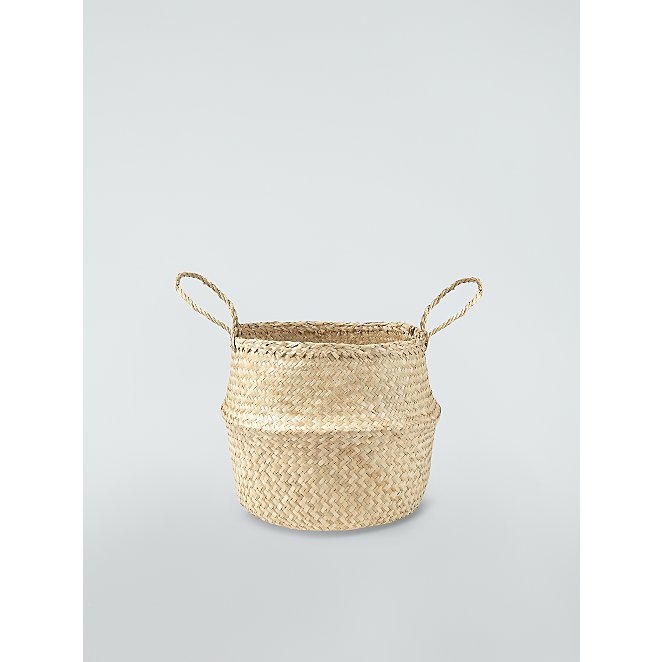 Laundry Medium,Black Picnic and Grocery Basket with Plastic Tray BlueMake Woven Seagrass Belly Basket with Handles for Storage Plant Pot Basket,Toy 