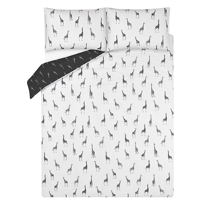 Black And White Giraffes Easy Care Duvet Set Home George