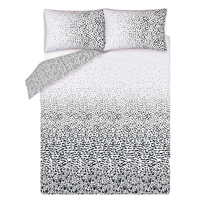 White Ombre Animal Print Easy Care Duvet Set Home George