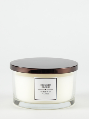 Midnight Orchid Triple Wick Candle Home at ASDA