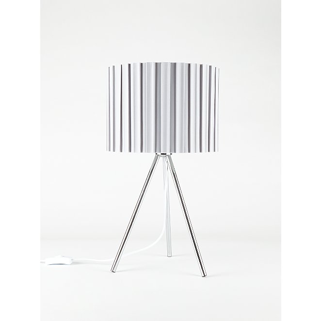 Grey Pleated Tripod Table Lamp Home, Black And Grey Tripod Table Lamp