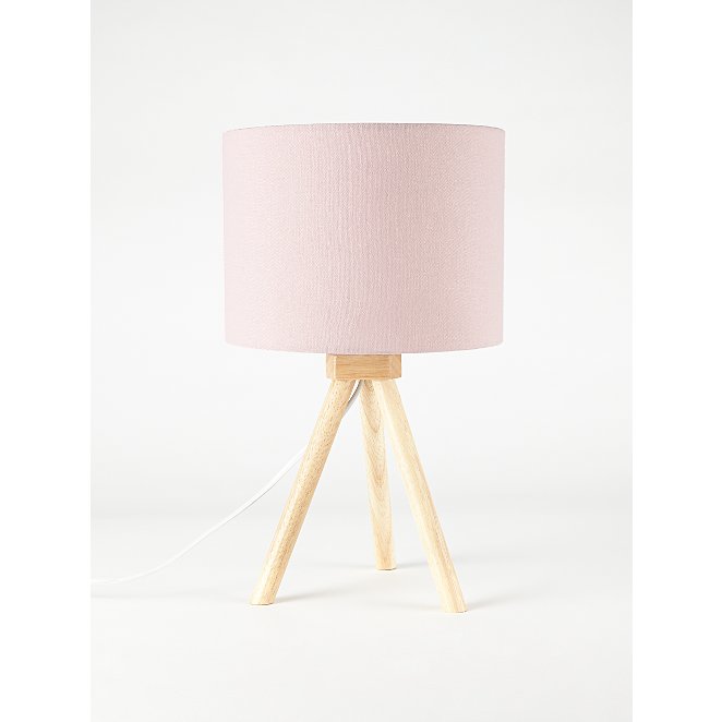 Pink Wooden Tripod Table Lamp Home, Pink And White Table Lamp