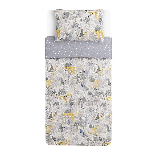 Blue Jungle Animals Easy Care Reversible Duvet Set Home George