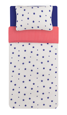 Stars and Stripes Easy Care Reversible Duvet Set Single Home