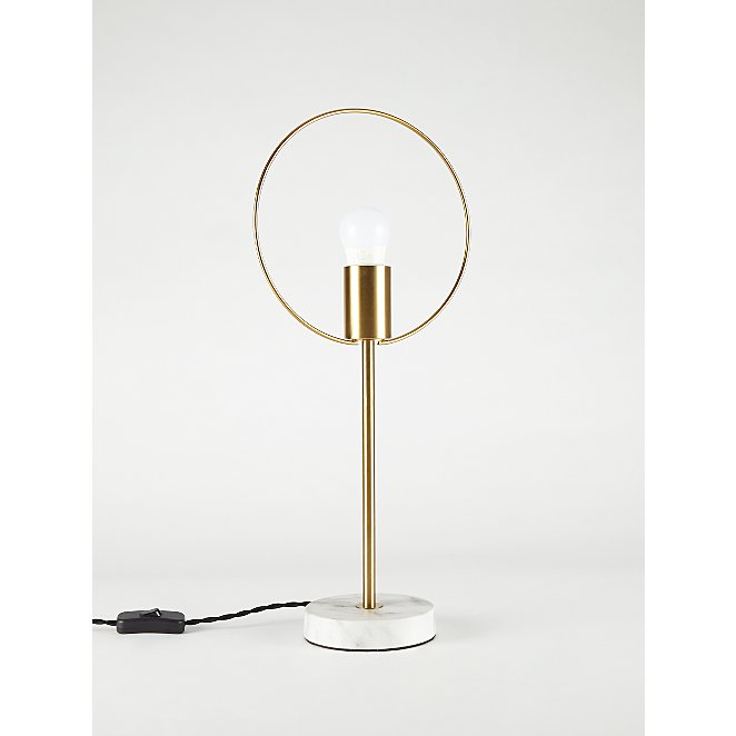 Gold Hoop Table Lamp Home George At, Asda Brown Glass Table Lamp