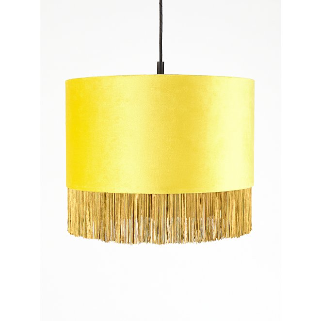 Yellow Velvet Fringe Shade Home, Fringe Lamp Shades