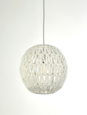 white rattan light shade