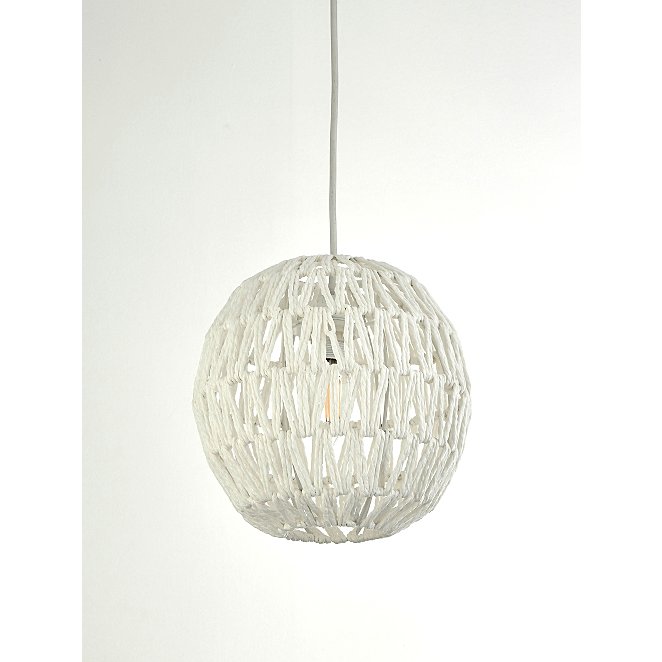 White Rattan Ball Ceiling Shade Home, Large White Wicker Lampshade