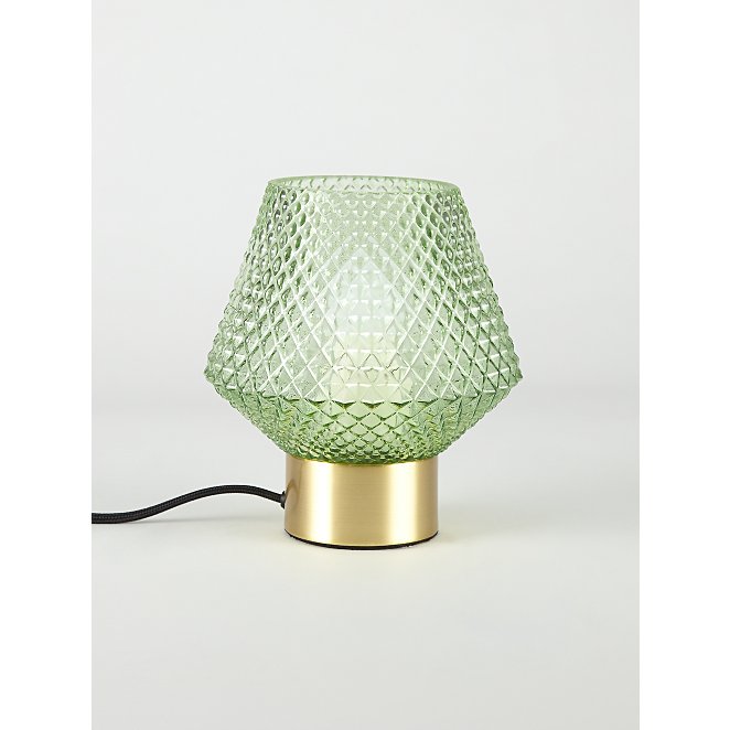Green Glass Table Lamp Home George, Glass Light Shades For Table Lamps