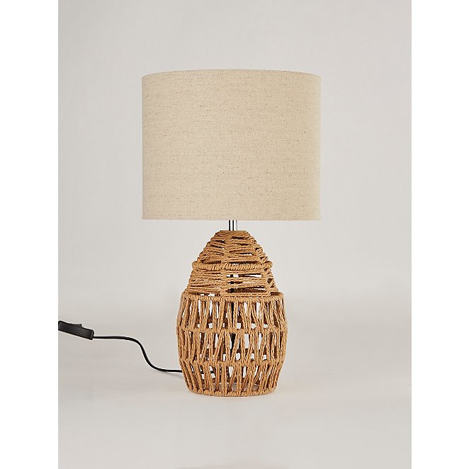 Rattan Table Lamp Home George At Asda, Wicker Table Lamp