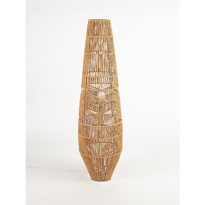 Rattan Floor Lamp Home George At Asda, Wicker Lamp Shades For Table Lamps