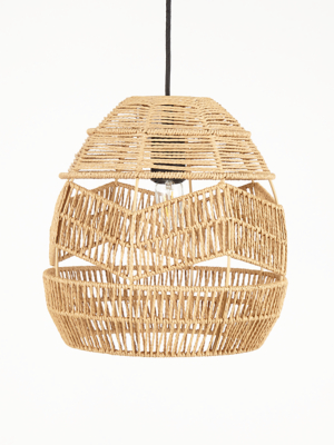 white rattan light shade