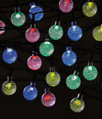 Multicoloured Bubble Ball Solar String Lights | Outdoor & Garden ...