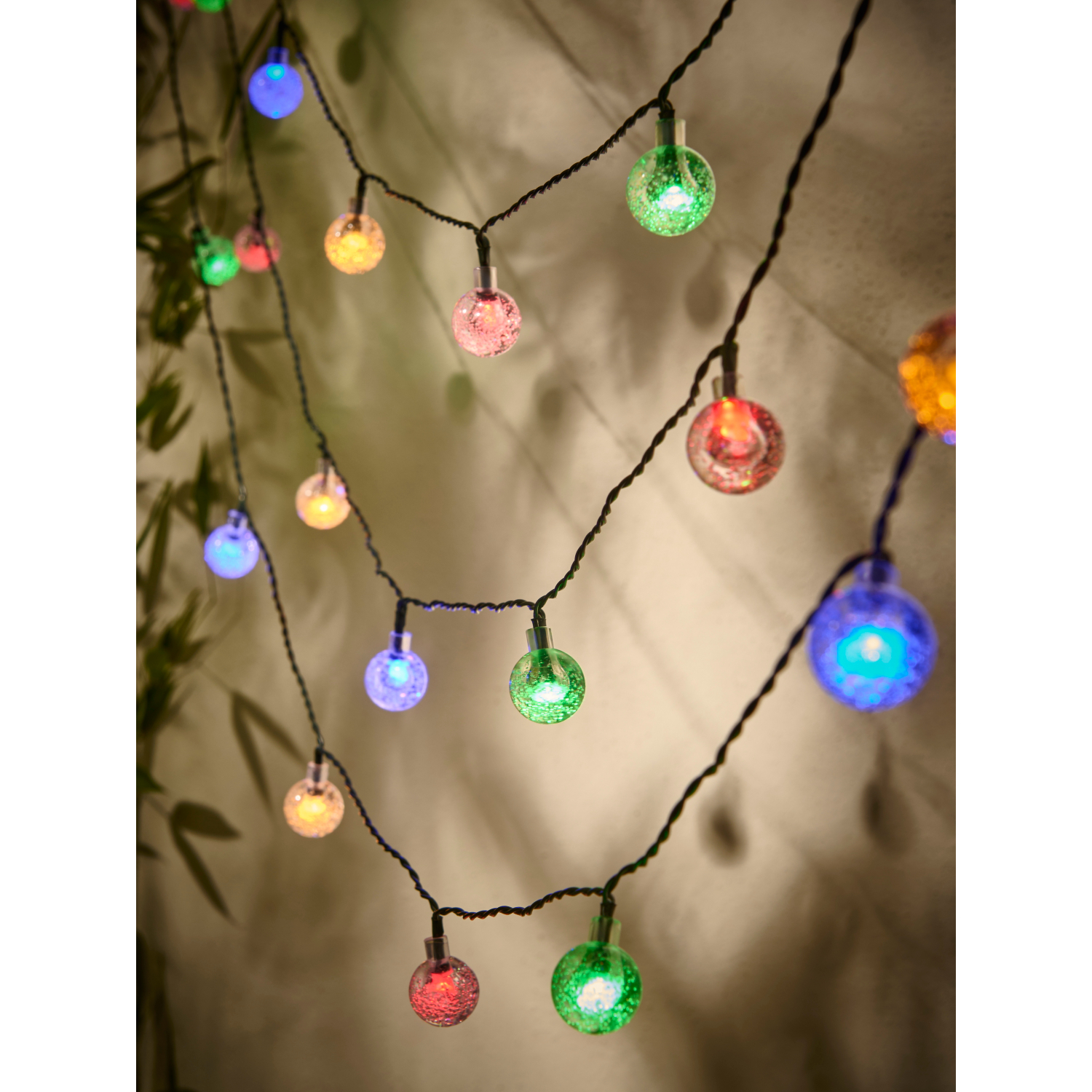 George Multi Coloured Bubble Ball Solar String Lights