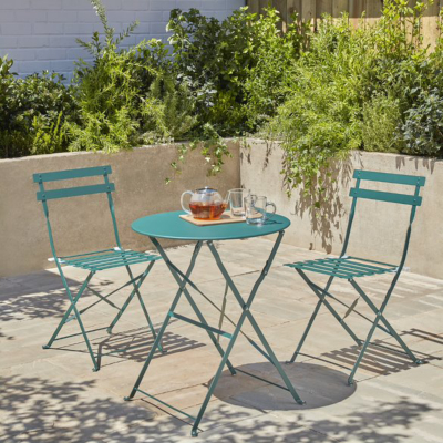 Dark Green Heritage 3 Piece Outdoor Bistro Set Outdoor & Garden