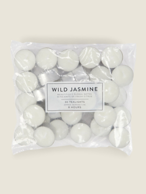 White Wild JasmineScented 8Hour Tealights Home at ASDA