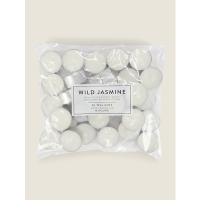 George Home Wild Jasmine Scented 8 Hour Burn Tealights 30pk