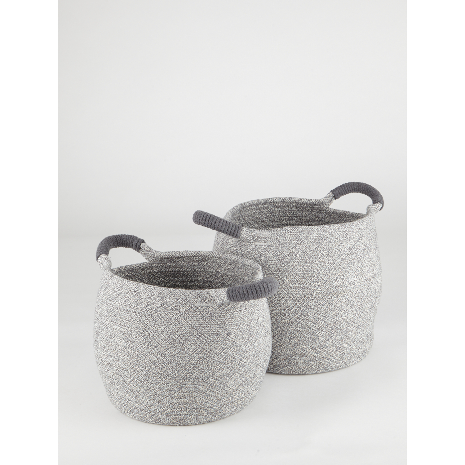 George Grey Rope Woven Storage Baskets 2 Pack