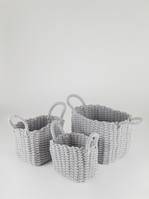 grey rope basket