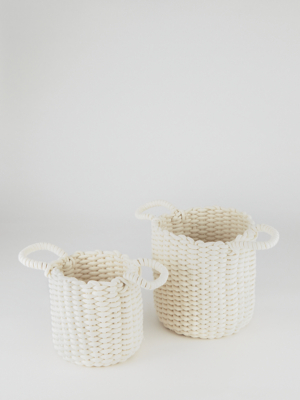 knitted rope basket