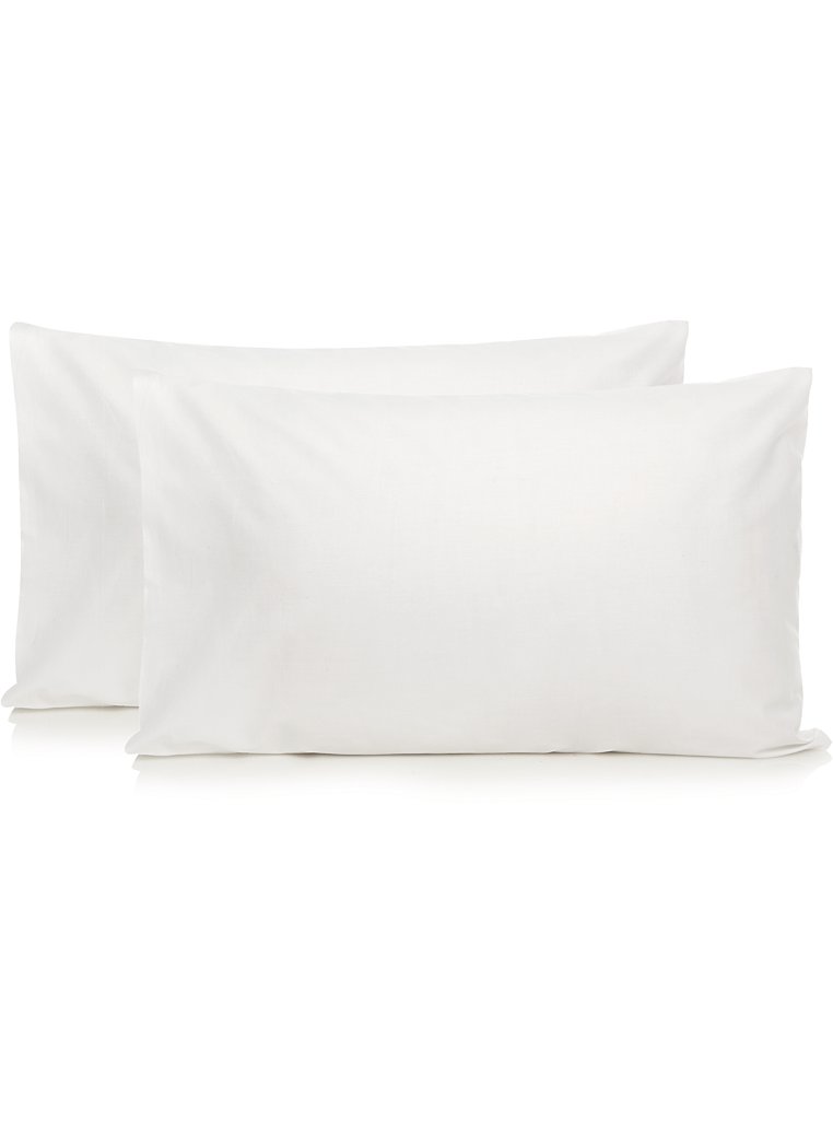 White 100% Cotton Percale Plain Pillowcase Pair | Home | George at ASDA