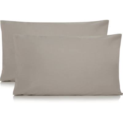 George Grey 100% Cotton Percale Plain Pillowcase Pair - Grey