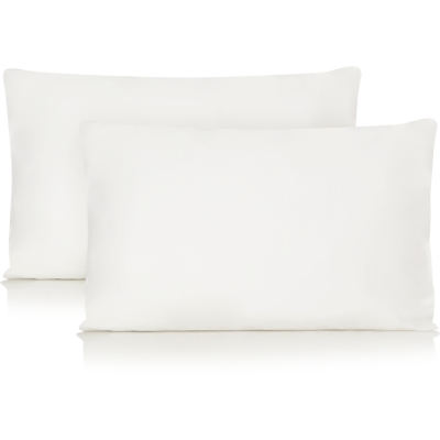 George White 100% Cotton Plain Sateen Pillowcase Pair - White