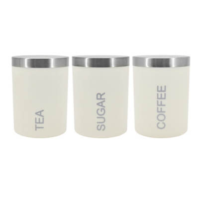 Cream Canisters Set of 3 Home at ASDA