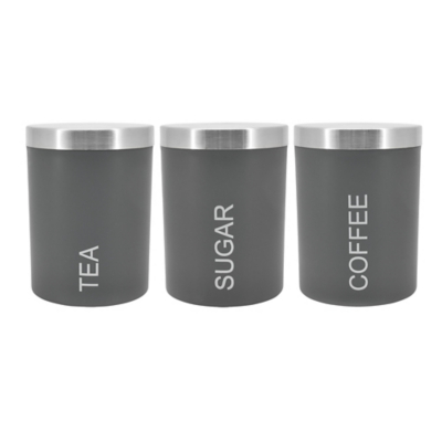 grey tea coffee sugar canisters