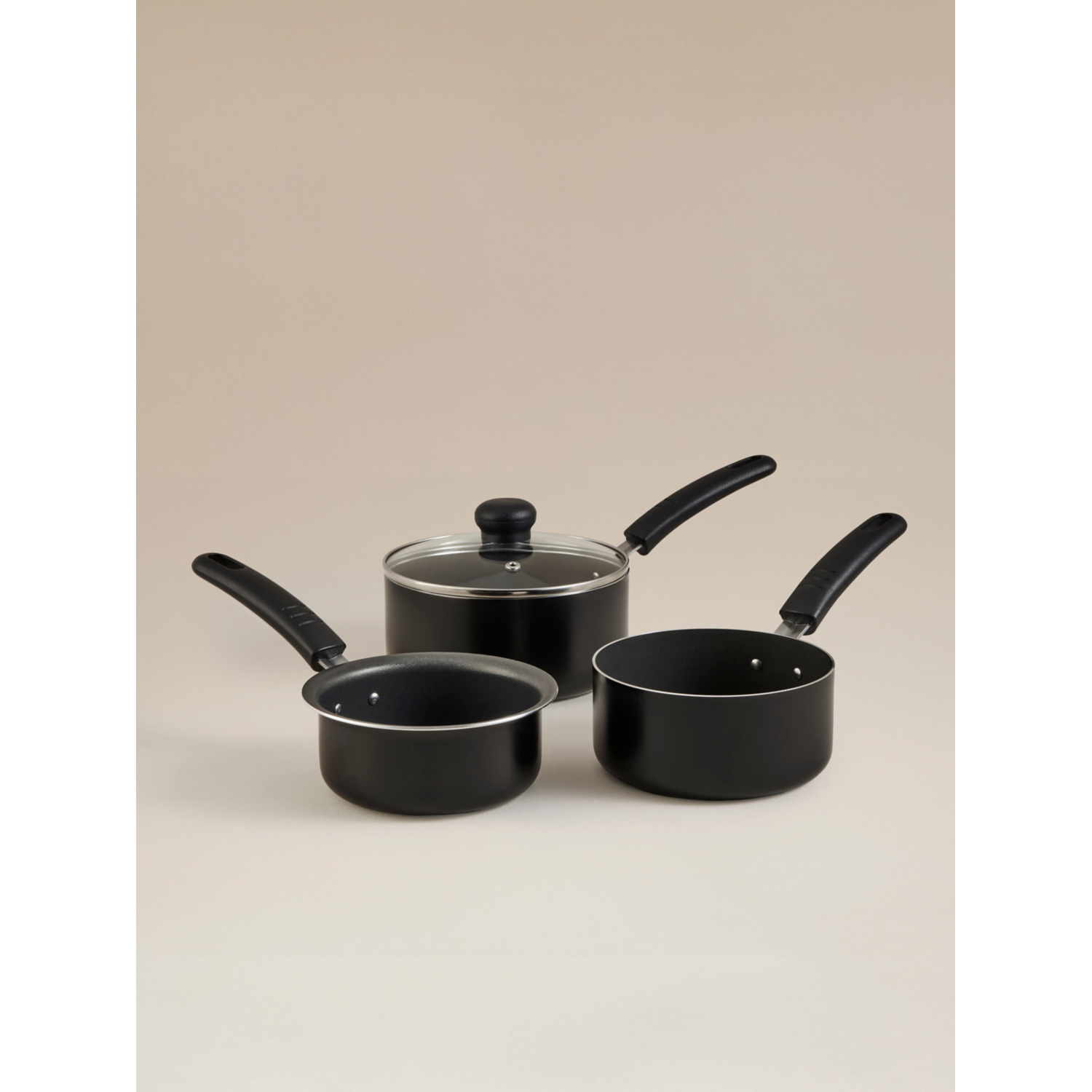 George 3 Piece Non-Stick Aluminium Saucepan Set