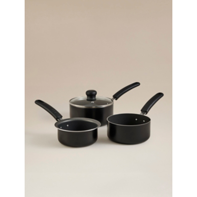George Home 3 Piece Non-stick Aluminium Saucepan Set