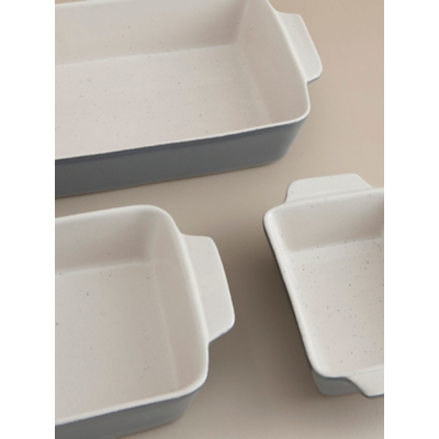 George Home Grey Ceramic 3-Piece Roaster Set